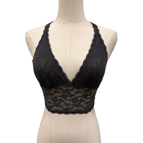 Victoria’s Secret Gray Lace Longline Bralette Racerback Size M Lingerie Sexy - Picture 1 of 4